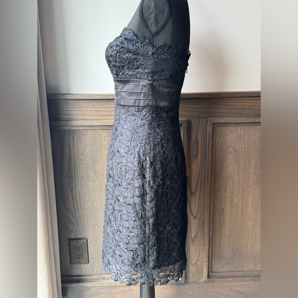 Jessica Simpson silk floral embroidered black whimsigoth dress size 4 - Picture 4 of 9